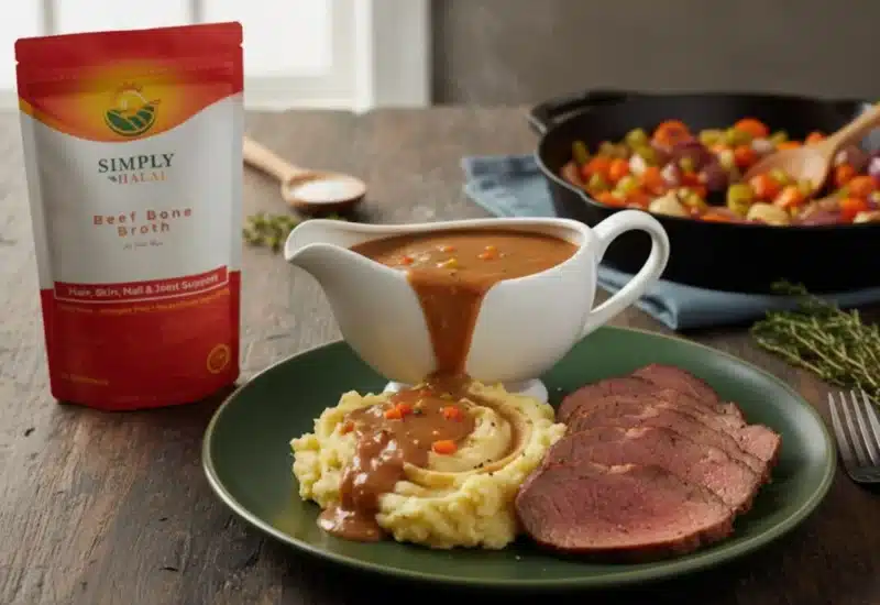 Beef Broth Gravy with Roasted Root Vegetables