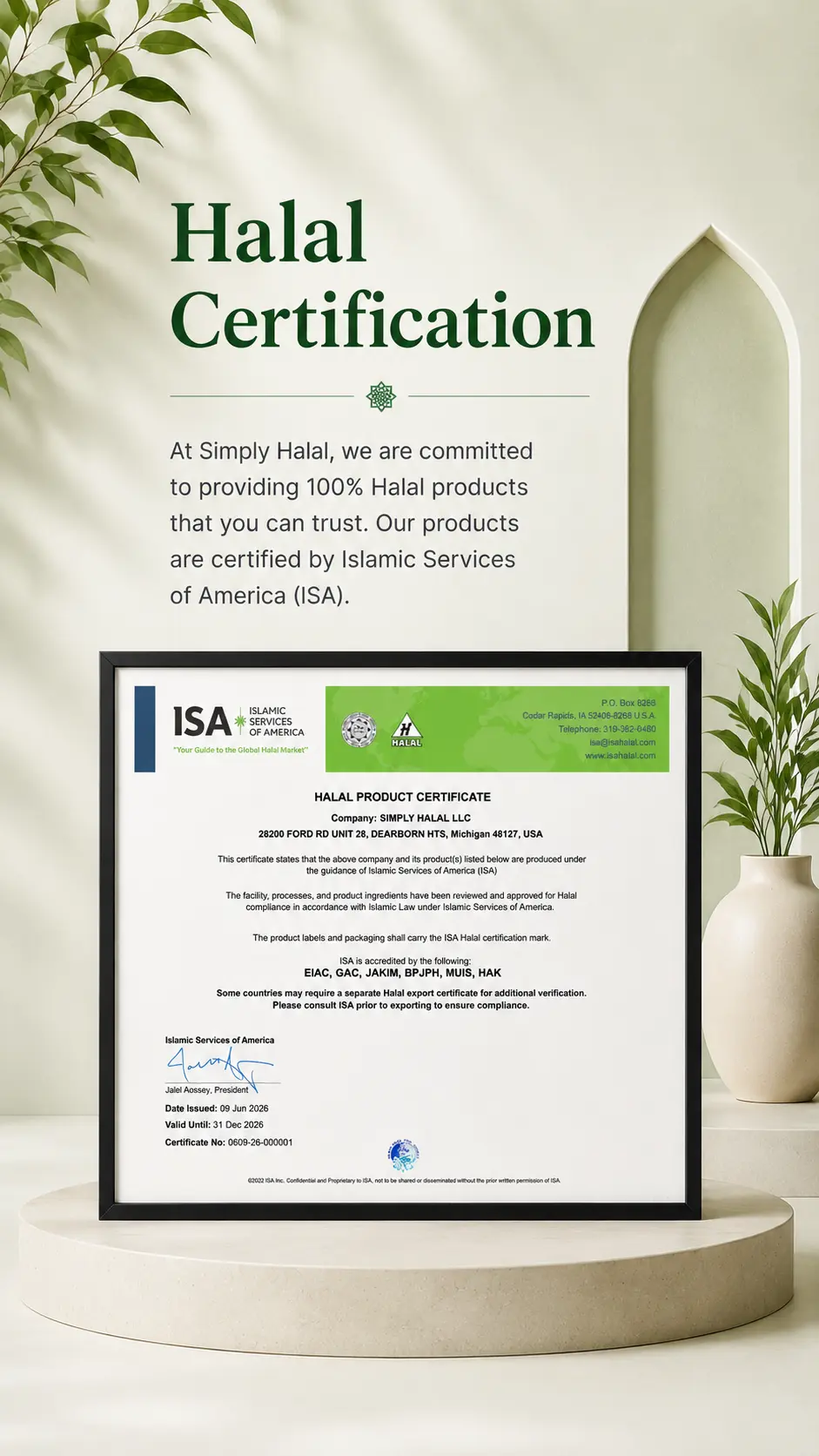 Simply Halal's Halal Certification